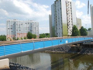 La passerelle installée